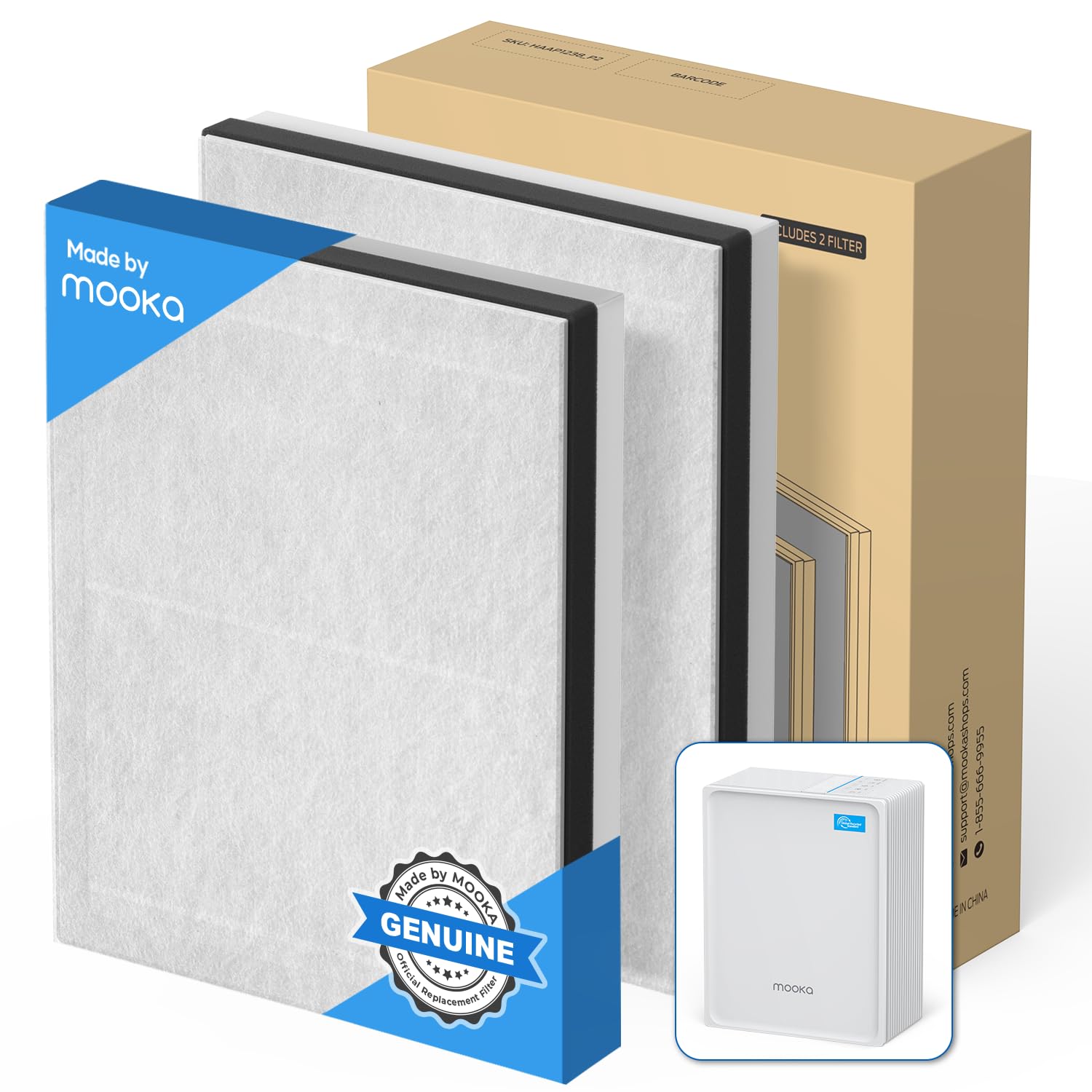 2 Pack Filters for MOOKA KJ102 Air Purifier