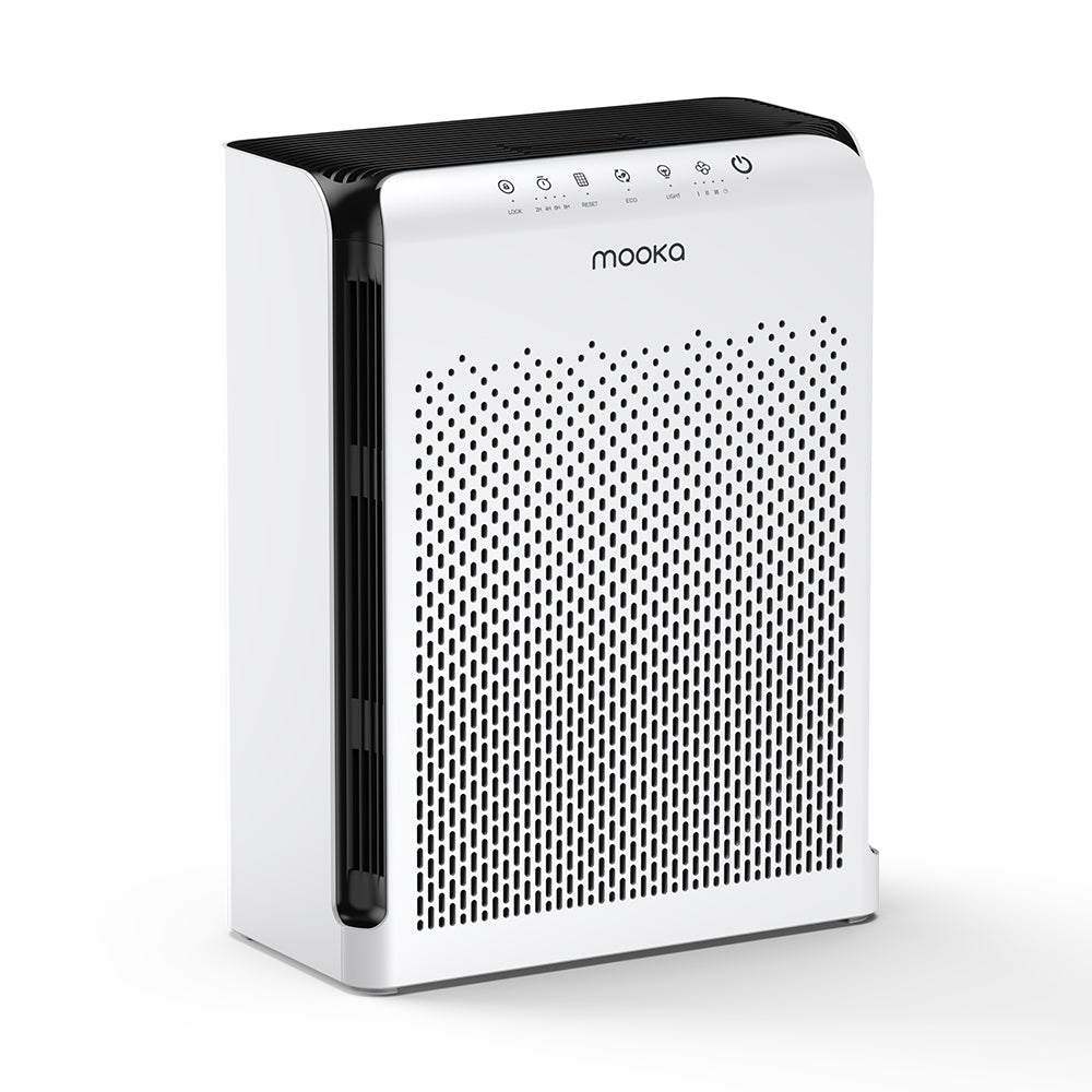 Mooka Air Purifier with PM2.5 Sensor, 3-Stage H13 HEPA Filter 698 Sf Coverage @ACH1 M200L White