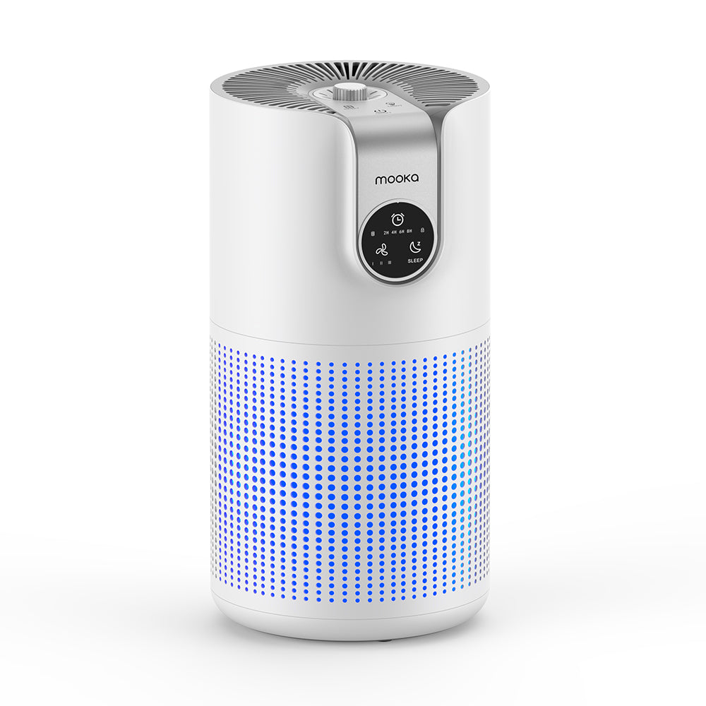 Mooka Air Purifier with 3-Stage H13 HEPA Filter 649 Sf Coverage @ACH1 M03 White
