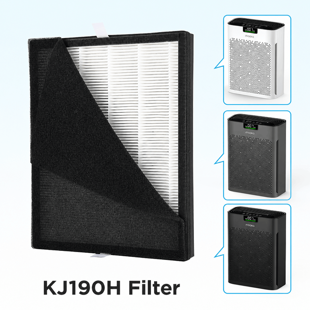 Filter for MOOKA KJ190L KJ190H Air Purifier