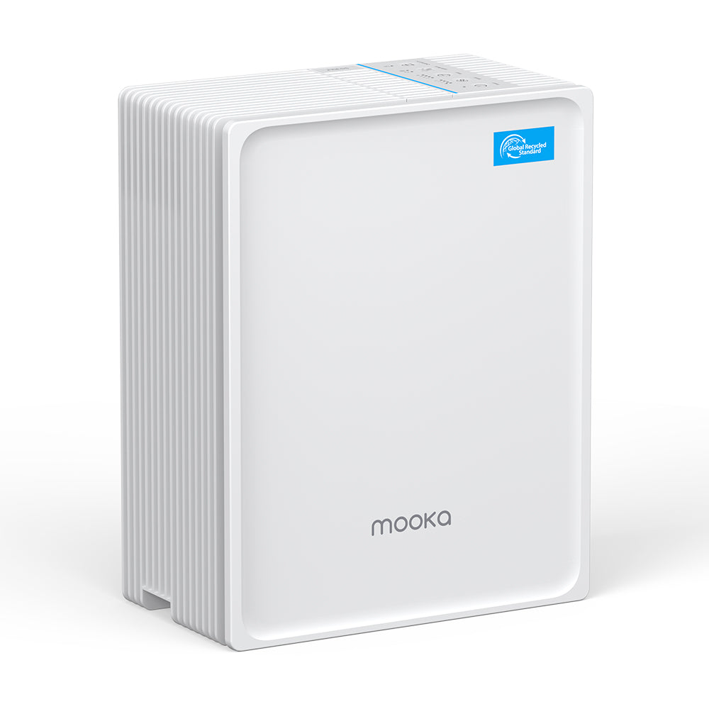 Mooka Air Purifier with 3-Stage H13 HEPA Filter 443 Sf Coverage KJ102 White